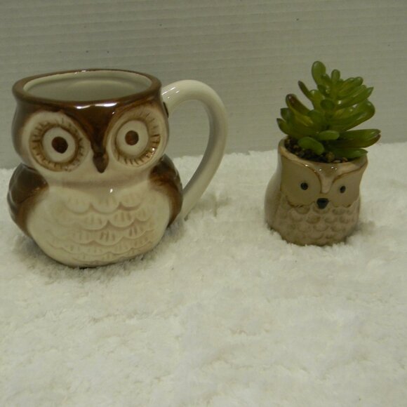 Owl Gift Set Mug and Succulent Planter World Market NWOT - Picture 2 of 7